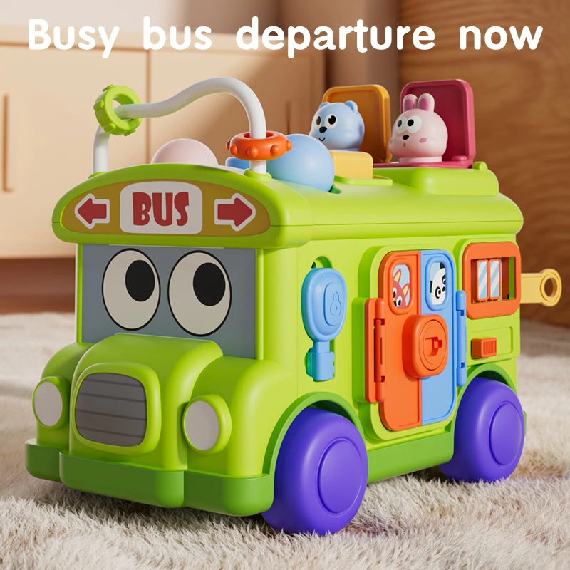 Kids Education Activities - Montessori Educatief Baby Drukke Bus Speelgoed