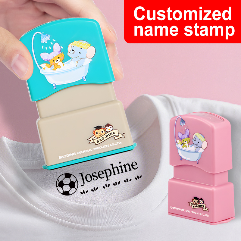 Kids Education Name - Gepersonaliseerde kindernaamstempel-aangepaste waterdichte zegelstempels voor school,