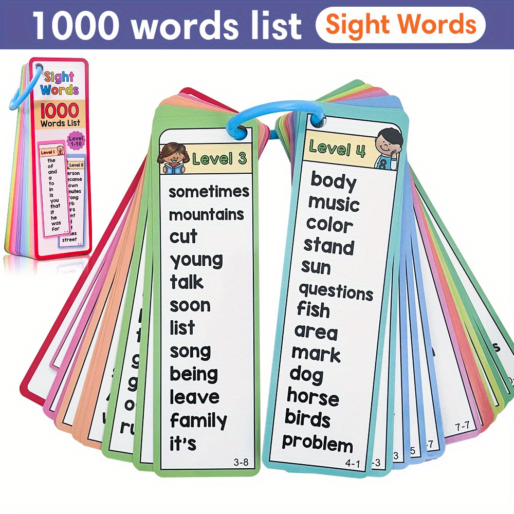 Kids Education Activities - 1000 zichtwoorden Flash-kaarten voor kinderen van
