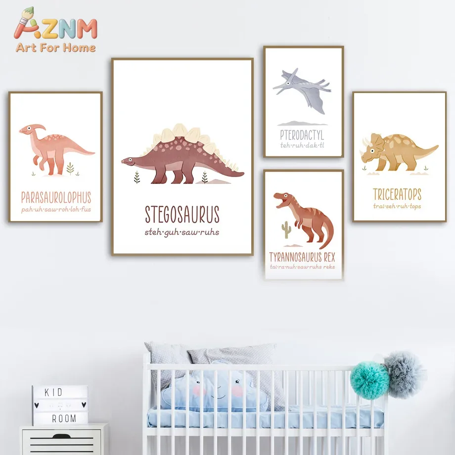 AZNM Leuke aquarel dinosaurus  - Kids Education Name recensie en prijs