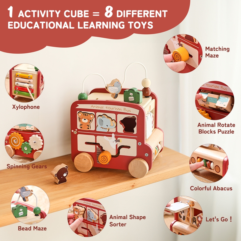 Houten busspeelgoed Aangepaste - Kids Education Name recensie en prijs