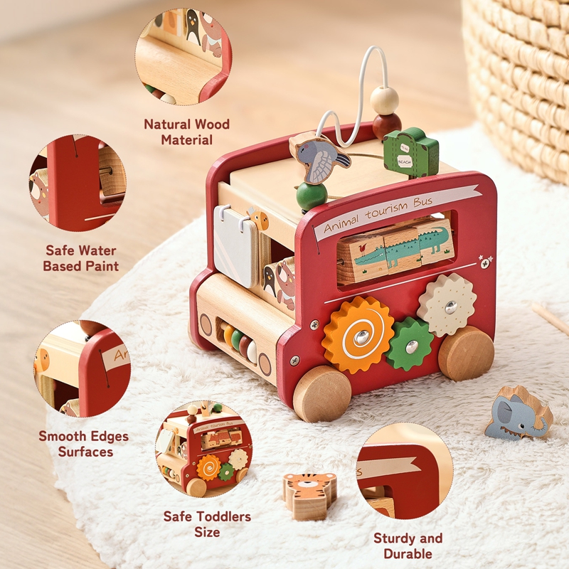 Houten busspeelgoed Aangepaste - Kids Education Name recensie en prijs