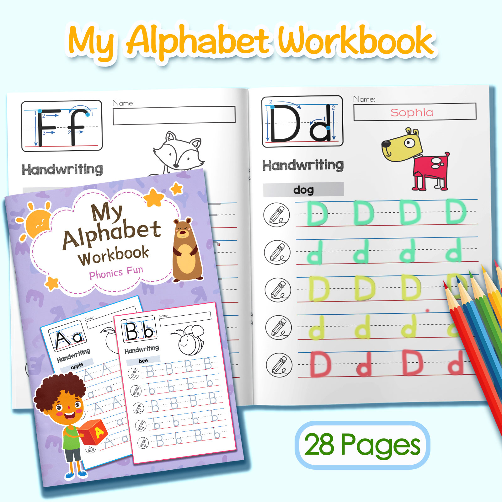 Kleurboek met alfabetwoorden e - Kids Education Activities recensie en prijs